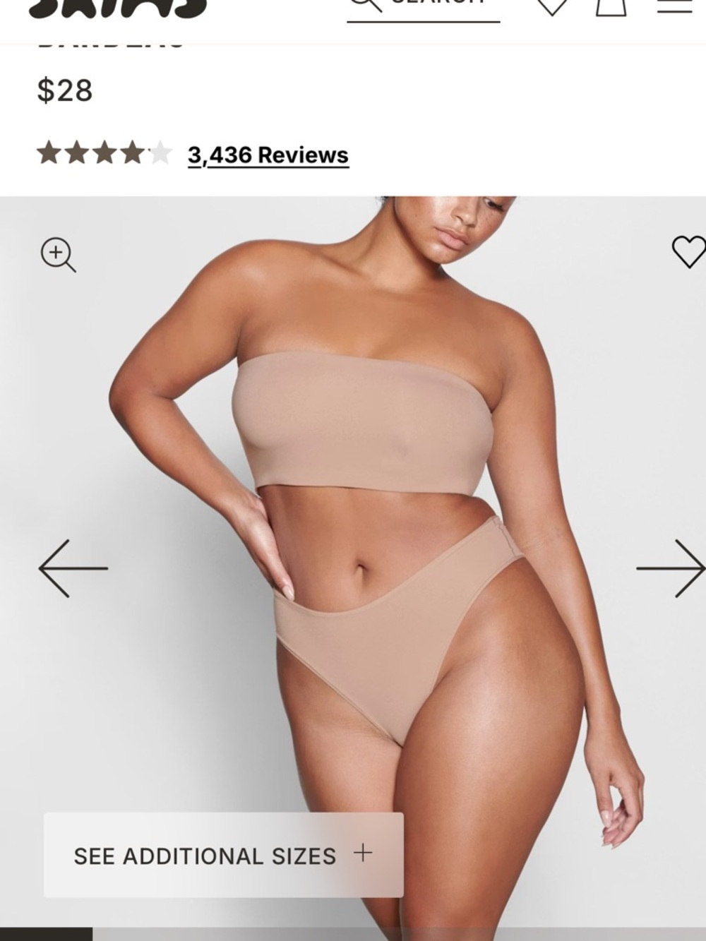 SKIMS Bandeau Bra in Sienna -L